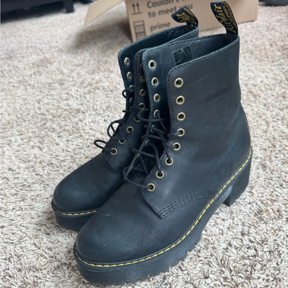Dr. Martens Black Platform Combat Boots